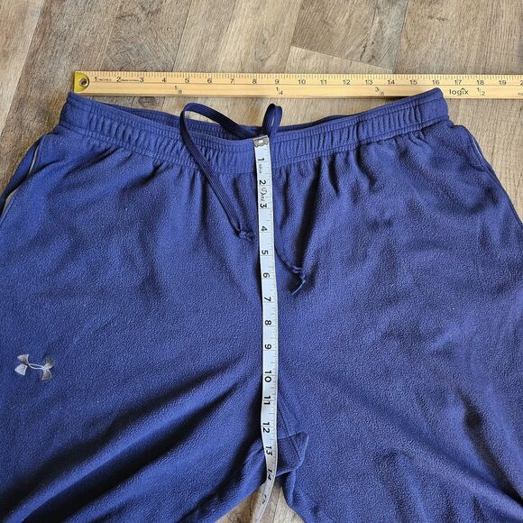 Vintage Under Armour Men’s Fleece Pants XL Navy Elastic Waist Soft. - Picture 6 of 10